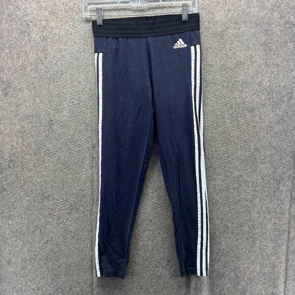 Adidas Pants Womens Medium Navy Blue Tiro 17 Training 3 Stripe Athletic Track - Picture 1 of 10